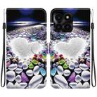 For Honor X6a Crystal Texture Colored Drawing Leather Phone Case(Heart Shaped) - 1