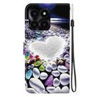 For Honor X6a Crystal Texture Colored Drawing Leather Phone Case(Heart Shaped) - 3
