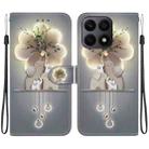 For Honor X8a Crystal Texture Colored Drawing Leather Phone Case(Elephants) - 1