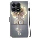 For Honor X8a Crystal Texture Colored Drawing Leather Phone Case(Elephants) - 3