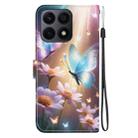 For Honor X8a Crystal Texture Colored Drawing Leather Phone Case(Butterfly Love Flower) - 3