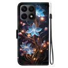 For Honor X8a Crystal Texture Colored Drawing Leather Phone Case(Little Lantern Flower) - 3