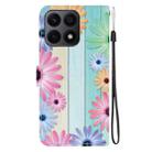 For Honor X8a Crystal Texture Colored Drawing Leather Phone Case(Sunflowers) - 3