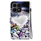 For Honor X8a Crystal Texture Colored Drawing Leather Phone Case(Heart Shaped) - 3