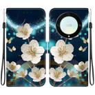 For Honor X9a Crystal Texture Colored Drawing Leather Phone Case(Magnolia) - 1