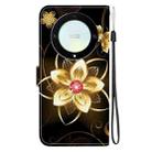 For Honor X9a Crystal Texture Colored Drawing Leather Phone Case(Gold Flower) - 3