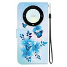 For Honor X9a Crystal Texture Colored Drawing Leather Phone Case(Blue Butterflies) - 3