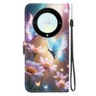 For Honor X9a Crystal Texture Colored Drawing Leather Phone Case(Butterfly Love Flower) - 3