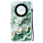 For Honor X9a Crystal Texture Colored Drawing Leather Phone Case(Jade Flowers) - 3