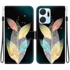 For Honor X7a Crystal Texture Colored Drawing Leather Phone Case(Colored Leaves) - 1