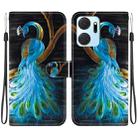 For Honor X7a Crystal Texture Colored Drawing Leather Phone Case(Peacock) - 1