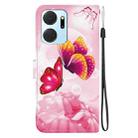 For Honor X7a Crystal Texture Colored Drawing Leather Phone Case(Pink Butterflies) - 3