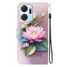 For Honor X7a Crystal Texture Colored Drawing Leather Phone Case(Lotus) - 3