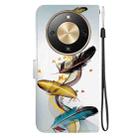 For Honor X70 5G Crystal Texture Colored Drawing Leather Phone Case(Gold Butterfly Feathers) - 3