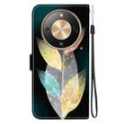 For Honor X70 5G Crystal Texture Colored Drawing Leather Phone Case(Colored Leaves) - 3