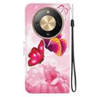 For Honor X70 5G Crystal Texture Colored Drawing Leather Phone Case(Pink Butterflies) - 3