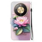 For Honor X70 5G Crystal Texture Colored Drawing Leather Phone Case(Lotus) - 3