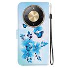 For Honor X70 5G Crystal Texture Colored Drawing Leather Phone Case(Blue Butterflies) - 3