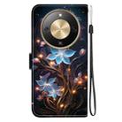 For Honor X70 5G Crystal Texture Colored Drawing Leather Phone Case(Little Lantern Flower) - 3