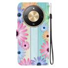 For Honor X70 5G Crystal Texture Colored Drawing Leather Phone Case(Sunflowers) - 3