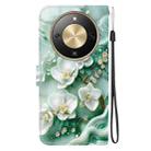 For Honor X70 5G Crystal Texture Colored Drawing Leather Phone Case(Jade Flowers) - 3