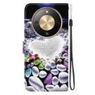 For Honor X70 5G Crystal Texture Colored Drawing Leather Phone Case(Heart Shaped) - 3