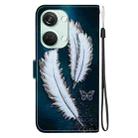 For OnePlus Ace 2V 5G / Nord 3 Crystal Texture Colored Drawing Leather Phone Case(White Butterfly Feathers) - 3