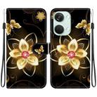 For OnePlus Ace 2V 5G / Nord 3 Crystal Texture Colored Drawing Leather Phone Case(Gold Flower) - 1