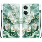 For OnePlus Ace 2V 5G / Nord 3 Crystal Texture Colored Drawing Leather Phone Case(Jade Flowers) - 1