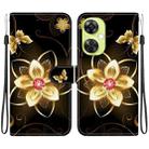 For OnePlus Nord CE 3 Lite / N30 Crystal Texture Colored Drawing Leather Phone Case(Gold Flower) - 1