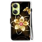 For OnePlus Nord CE 3 Lite / N30 Crystal Texture Colored Drawing Leather Phone Case(Gold Flower) - 3