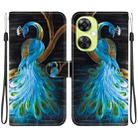 For OnePlus Nord CE 3 Lite / N30 Crystal Texture Colored Drawing Leather Phone Case(Peacock) - 1