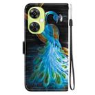 For OnePlus Nord CE 3 Lite / N30 Crystal Texture Colored Drawing Leather Phone Case(Peacock) - 3