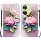 For OnePlus Nord CE 3 Lite / N30 Crystal Texture Colored Drawing Leather Phone Case(Lotus) - 1