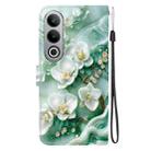 For OnePlus Nord CE4 5G Crystal Texture Colored Drawing Leather Phone Case(Jade Flowers) - 3