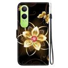 For OnePlus Nord CE4 Lite Crystal Texture Colored Drawing Leather Phone Case(Gold Flower) - 3