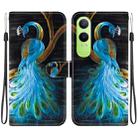 For OnePlus Nord CE4 Lite Crystal Texture Colored Drawing Leather Phone Case(Peacock) - 1