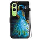 For OnePlus Nord CE4 Lite Crystal Texture Colored Drawing Leather Phone Case(Peacock) - 3