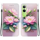 For OnePlus Nord CE4 Lite Crystal Texture Colored Drawing Leather Phone Case(Lotus) - 1