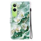 For OnePlus Nord CE4 Lite Crystal Texture Colored Drawing Leather Phone Case(Jade Flowers) - 3