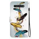 For LG K61 Crystal Texture Colored Drawing Leather Phone Case(Gold Butterfly Feathers) - 3
