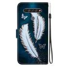 For LG K61 Crystal Texture Colored Drawing Leather Phone Case(White Butterfly Feathers) - 3