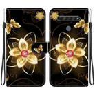 For LG K61 Crystal Texture Colored Drawing Leather Phone Case(Gold Flower) - 1