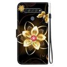 For LG K61 Crystal Texture Colored Drawing Leather Phone Case(Gold Flower) - 3