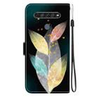 For LG K61 Crystal Texture Colored Drawing Leather Phone Case(Colored Leaves) - 3