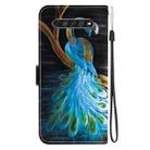 For LG K61 Crystal Texture Colored Drawing Leather Phone Case(Peacock) - 3