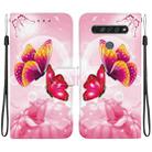 For LG K61 Crystal Texture Colored Drawing Leather Phone Case(Pink Butterflies) - 1