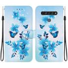 For LG K61 Crystal Texture Colored Drawing Leather Phone Case(Blue Butterflies) - 1