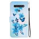 For LG K61 Crystal Texture Colored Drawing Leather Phone Case(Blue Butterflies) - 3