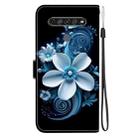 For LG K61 Crystal Texture Colored Drawing Leather Phone Case(Black Orchid) - 3